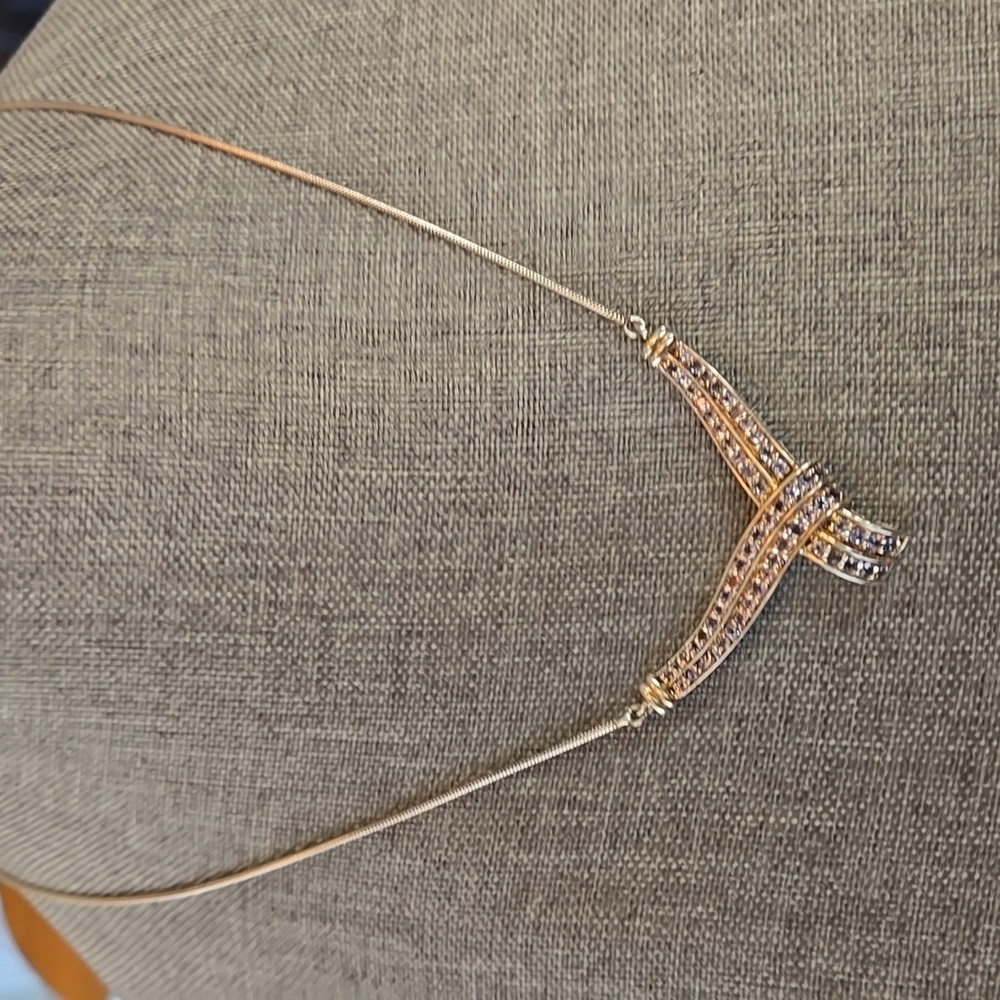 Sterling silver, sparkling lilac color faceted stones, 18"  snake link necklace